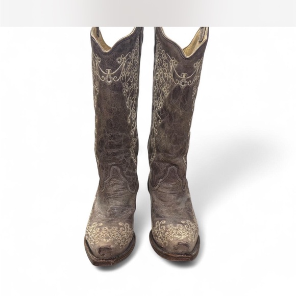 Corral Tan and Cream Western Boots - Picture 1 of 7